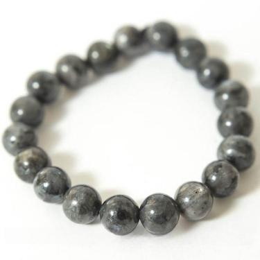 Imagem de Pulseira Bolinha Pedra Labradorita 10mm Rolada Fio Silicone