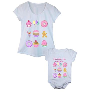 Imagem de Camiseta e Body de Bebê Tal Mãe Tal Filha Docinho da Mamãe-Feminino