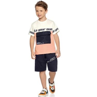 Imagem de Conjunto Infantil Menino Verão Camiseta E Bermuda 2 peças Tam 4 a 12 - Angerô-Masculino