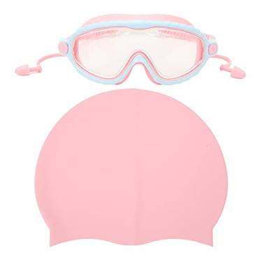 Imagem de CHICIRIS Óculos de natação com armação grande, conjunto de óculos de natação infantil antiderrapante de silicone, à prova d'água, ajustável, com proteção UV para acessórios de natação