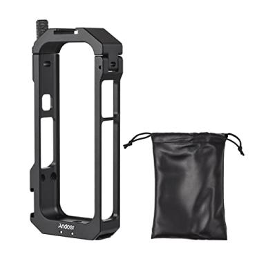 Imagem de Andoer Gaiola de vídeo para câmera panorâmica, liga de alumínio com suportes duplos para sapatos frios, moldura protetora de metal, acessórios para vlog compatíveis com Insta360 X3