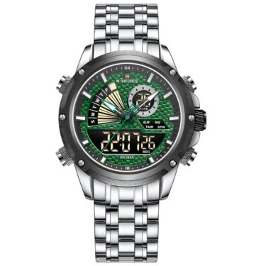 Imagem de Relógio de Pulso Masculino Impermeável  Dual Display Esportivo Aço Inoxidavel