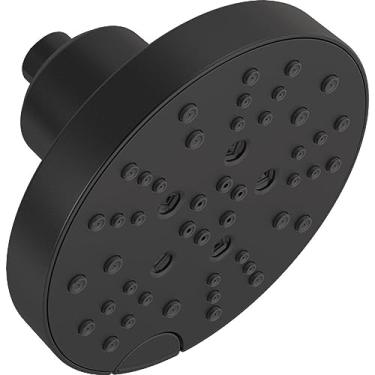 Imagem de Delta 52668-BL UniversalShoweringComponents H2Okinetic Cabeça de chuveiro Raincan com 5 configurações, preto fosco