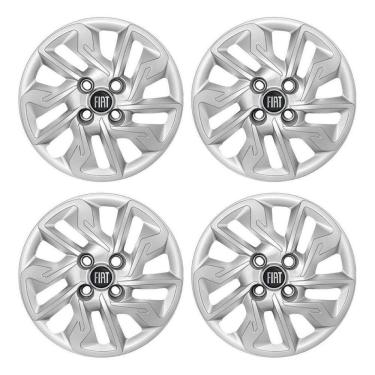 Imagem de Jogo Calota Aro 14 Fiat Argo 2017 2018 2019 2020 2021 Prata