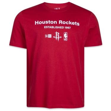 Imagem de Camiseta New Era Minimal Houston Rockets nba Vermelho