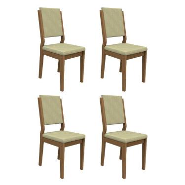 Imagem de Conjunto 4 Cadeiras Carol Imbuia/ - pr Móveis Marfim