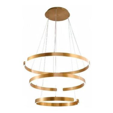 Imagem de Pendente Taj Mahal 3 Aneis Abertos Dourados Em Led 3000K