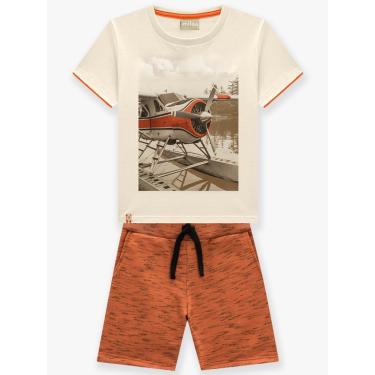 Imagem de Infantil - Conjunto Menino Camiseta + Bermuda Milon Bege  menino