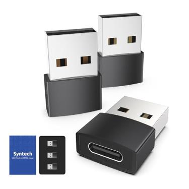 Imagem de Syntech Adaptador USB C fêmea para USB macho, compatível com iPhone 13, 12, Pro Max, iPad Air 6, Apple Watch Series 7, AirPods 3, Samsung Galaxy etc, preto