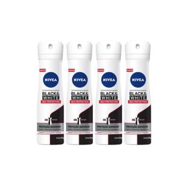 Imagem de Desodorante Aero Nivea 150ml Black White Max Protetc-Kit4 Un