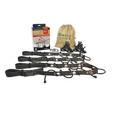 Imagem de Smith Creek Suporte para vara, sistema de rack de vara de pesca com mosca interior de veículo pesado com 3 métodos de montagem (montagem com ventosa, suporte de mosquetão e suporte de fivela de tira)