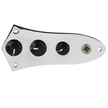Imagem de Conjunto de placa de controle de guitarra pré-cabeada para Fender Jazz Bass, potenciômetro de 3 vias com interruptor de lâmina cromada