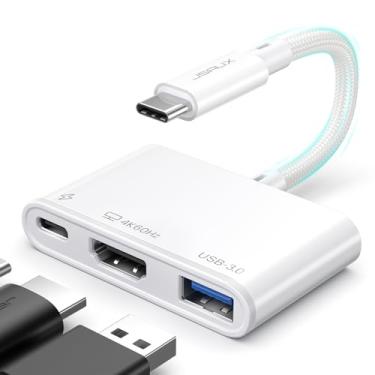 Imagem de JSAUX Adaptador USB C para HDMI, Digital AV Multiport 4K @60Hz 3-em-1 100W Carregamento, 5Gbps USB A 3.0, Tipo C compatível com iPhone 16 Pro/16 Pro Max/16/iPhone 15 Pro Max, Samsung S24/23, iPad