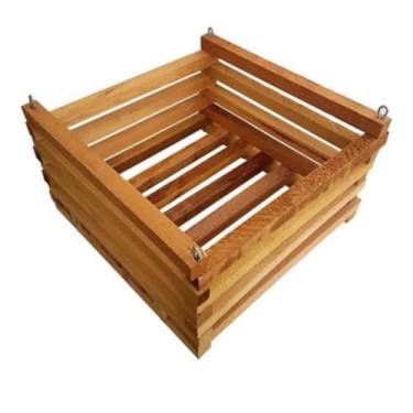 Imagem de Cachepô De Madeira Quadrado Para Plantas e Orquídeas Tam. G