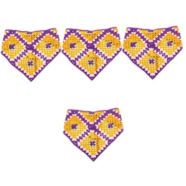 Imagem de Beavorty 4 Pcs Tiara Triangular Laços De Cabelo Para Mulheres Agulha De Crochê Para Cabelo Tiaras De Trança Para Mulheres Lenço Bandana Tecido Roxo Arco De Cabelo Senhorita Roupas Femininas