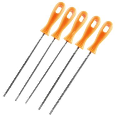 Imagem de Litoexpe 5 peças de arquivo de corrente de motosserra, 5/32, 7/32, 3/16, 11/64, 1/5 polegada, afiador de motosserra de aço, conjunto de arquivos de afiação de corrente de motosserra redonda