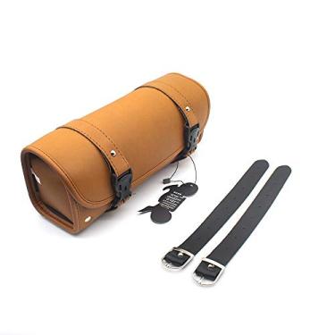 Imagem de ACZMTPJ Bolsa lateral para motocicleta Chopper Cruiser Bobber Softail bolsas de ferramentas marrons alforjes mala de telefone para Harley Honda BMW Universal