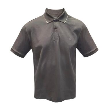 Imagem de Camiseta Polo Individual Básica Regular Cinza Escuro-Masculino