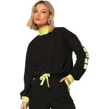 Imagem de Moletom Cropped Onça Preta Lust I23 Preto Feminino-Feminino