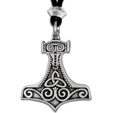 Imagem de Colar Martelo de Thor em estanho Pingente Mjolnir Joias Viking nórdicas, Sem Pedra Preciosa