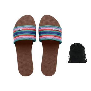 Imagem de Havaianas Chinelo unissex – Sandálias confortáveis e elegantes para homens e mulheres, perfeitas para praia e uso casual, inclui bolsa de veludo, 11-12, vinho de uva, Ferrugem, 9-10