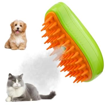 Imagem de CheerHP Escova Steamy Cat – Escova para cães 3 em 1 de silicone para massagem, cuidados com vaporizador de cabelo, limpeza e queda (verde)