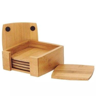 Imagem de Porta Copos Com Suporte Ecokitchen Bambu - Mimostyle