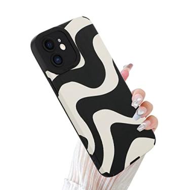 Imagem de Wlxee Capa de celular compatível com iPhone 11 6.1 "2019 padrão de onda, capa de telefone celular com cola de silicone TPU (poliuretano termoplástico) macio com estampa de zebra fofa projetada para mulheres e meninas