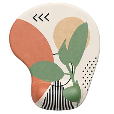 Imagem de Tapete de rato ergonómico Hsurbtra com apoio de descanso de pulso, tapetes de rato de gel com base de PU antiderrapante, tapete de espuma de memória para alívio da dor, tapete de rato bonito para computador portátil, material de escritório Decro, verde