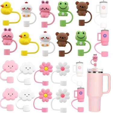 Imagem de Capa de canudo 22P para copo Stanley, cobertura de palha de silicone para copo Stanley de 30 e 1,134 g com copos, acessórios de tampa de 10 mm 1 cm (reutilizável)