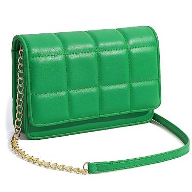 Imagem de KUKOO Bolsa tiracolo pequena para mulheres, carteira de celular, bolsa clutch com compartimentos para cartão de crédito, Verde
