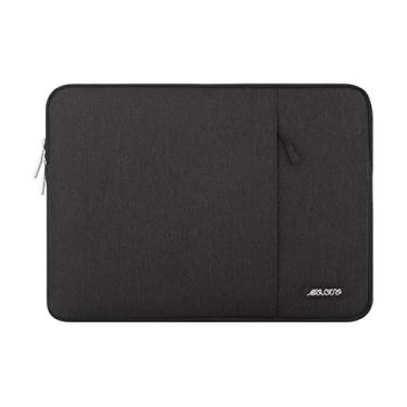 Imagem de Capa MOSISO para laptop de 13 a 13,3 polegadas, compatível com MacBook Air/Pro 13”/Pro 14”, notebook HP, Dell, ASUS, Lenovo, bolsa vertical de poliéster com bolso, preta