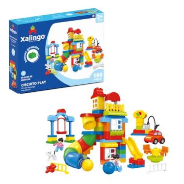 Imagem de Xalingo Blocos de Montar Circuito Play 100 Peças Grandes