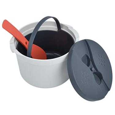 Imagem de Panela de Arroz Micro 2L de Grau Alimentício Material PP Colher de Arroz Tampa Coador Panela de Conjunto de Panela de Arroz Micro Panela de Arroz Pequena para Utensílios
