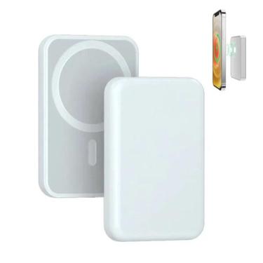 Imagem de Bateria Externa Power Bank Magnético Por Indução 5000mAh Carregamento 