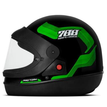 Imagem de Capacete Fechado Pro Tork Sport Moto 788, Verde, 60