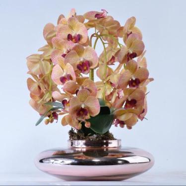 Imagem de Arranjo 4 Orquídeas Artificiais Outonadas Vaso Rose Gold  Lia - Vila d