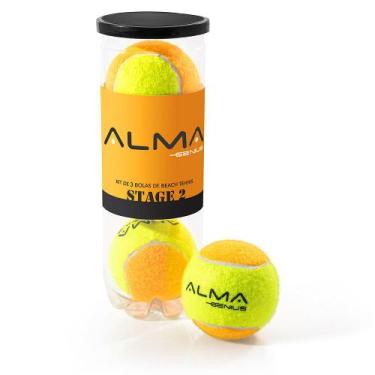 Imagem de Kit Com 3 Bolas Beach Tennis Stage 2 Pro Alma Genius