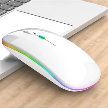 Imagem de Mouse Sem Fio Recarregável  Branco RGB - weibo
