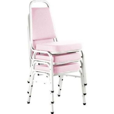 Imagem de Kit com 3 Cadeiras Empilháveis Linha Hotel Plus Rosa - Design Office M