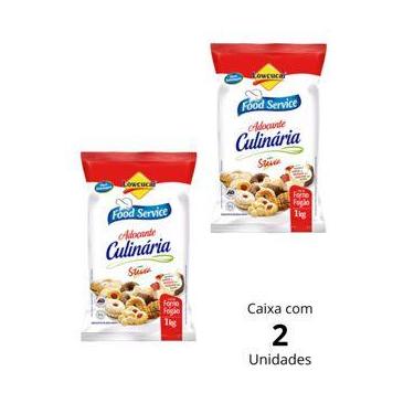 Imagem de Kit 2 Pacotes De Adoçante Culinário Diet 1Kg Lowçucar com Stévia Para 