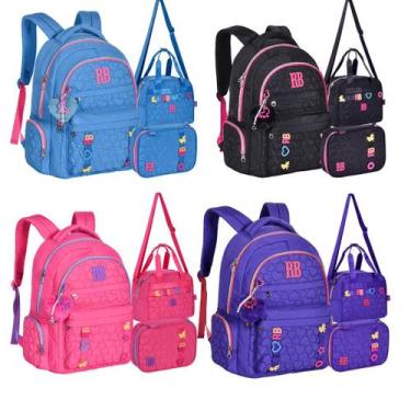 Imagem de Kit Soft Texturizado com Matelassê Rebecca Bonbon Mochila de Costas + 
