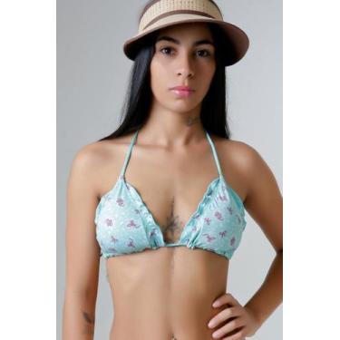 Imagem de Cortininha Ripple Estampado You/Verde Menta Dupla Face Verde Menta - M