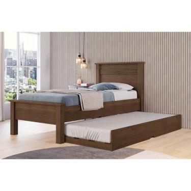 Imagem de Cama Solteiro Barcelona c/ Auxiliar Cacau - Conquista