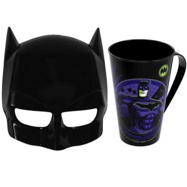 Imagem de Kit 2 em 1 Máscara de Brinquedo e Copo do Batman Infantil - Toy Master