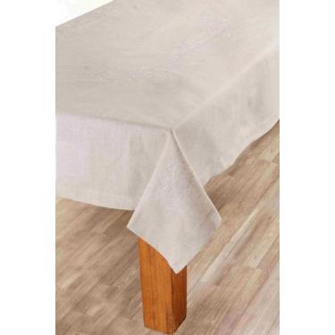 Imagem de Toalha De Mesa Quadrado Bege 8 Lugares Rafimex