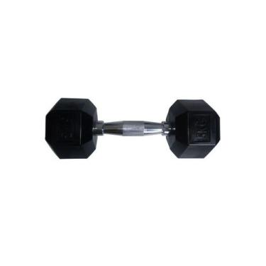 Imagem de Halteres Sextavado Injetado com Pegada Cromada 5,0Kg - ANILHAS FITNESS
