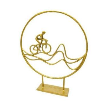 Imagem de Escultura Dourado Mountain Bike Lindos Detalhes Luxo - LUXdécor