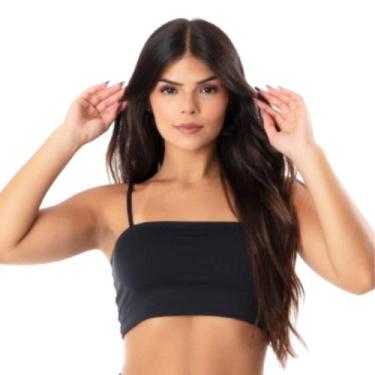 Imagem de Kit 3 Top De Academia Feminino Cropped Fitness Sem Bojo Faixa Alcinha 