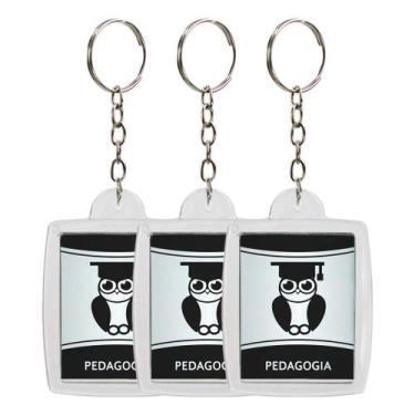 Imagem de Kit De 45 Chaveiros Acrílicos 3x4cm Para Festas Formaturas Pedagogia -